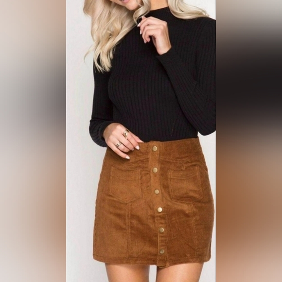 She + Sky Other - Lg) She+Sky corduroy skirt